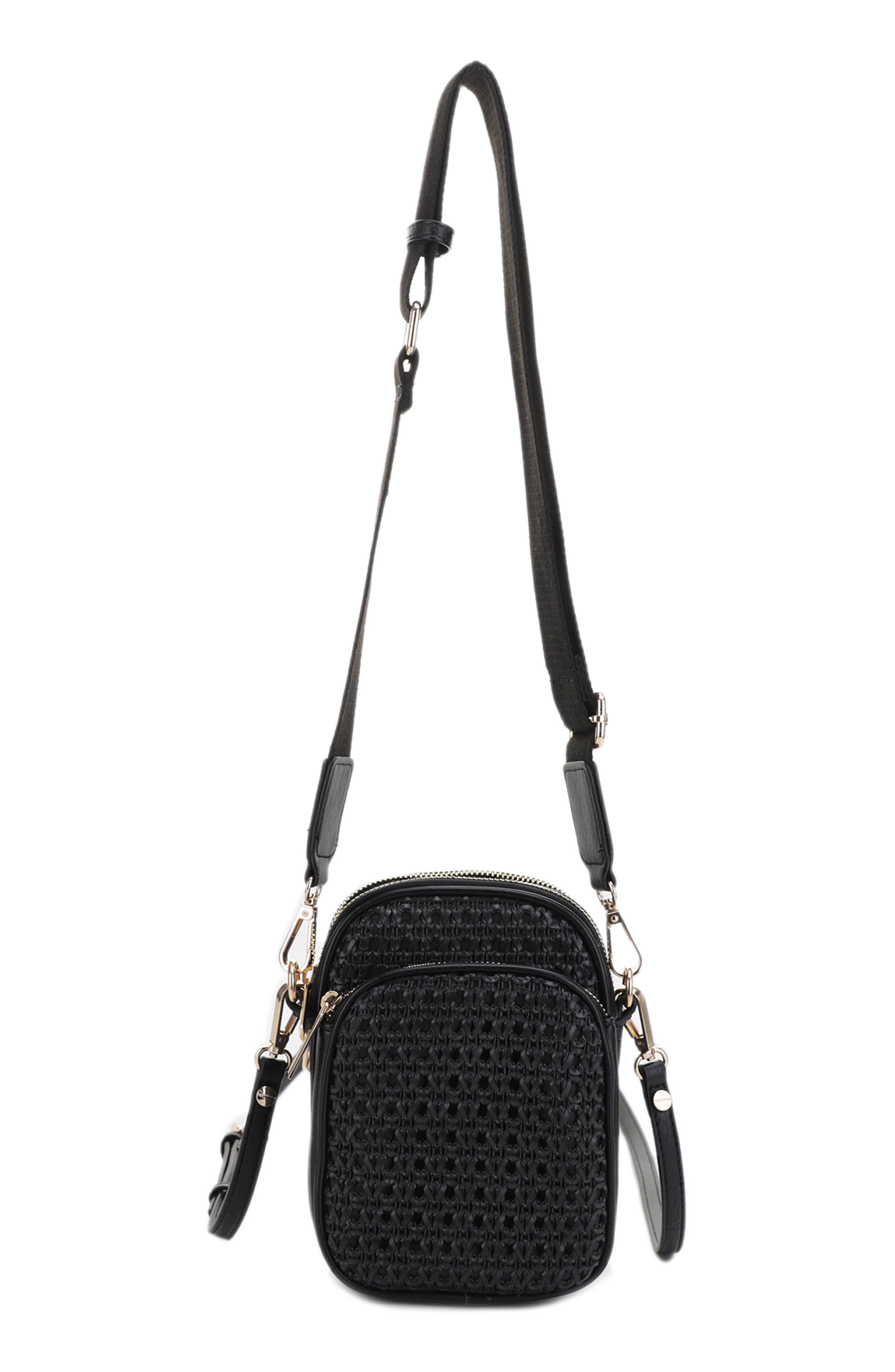Mali + Lili Josephine Woven Vegan Leather Crossbody Bag, Alternate, color, 