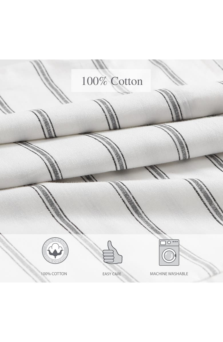 STONE COTTAGE Trenton Stripe 200 Thread Count Cotton Percale Sheet Set, Alternate, color, Light Pastel Grey