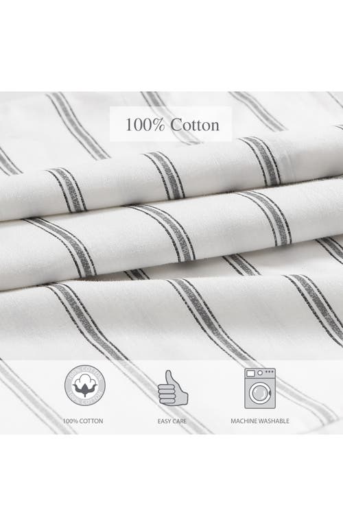 Stone Cottage Trenton Stripe 200 Thread Count Cotton Percale Sheet Set In White
