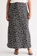 Renee C Polka Dot Satin Maxi Skirt