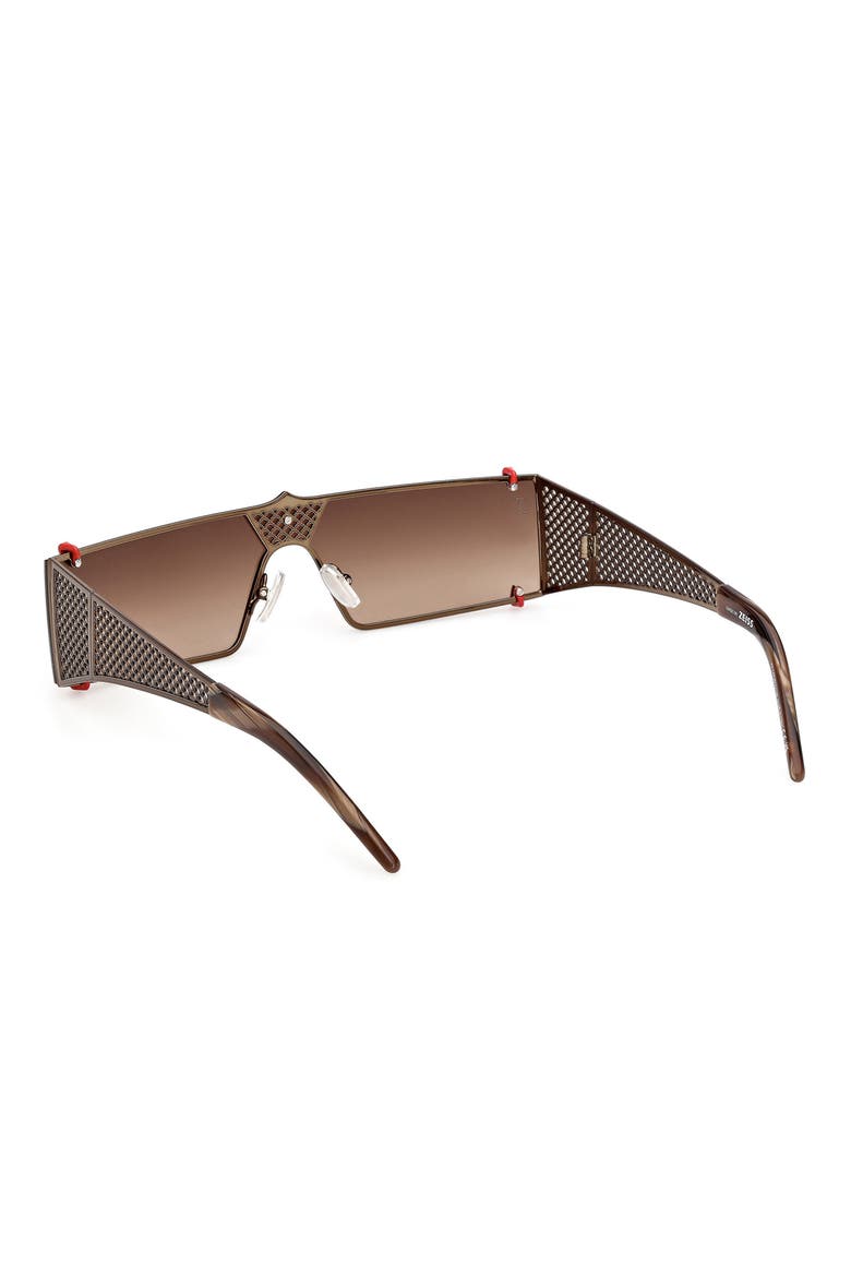 140mm Oversize Shield Sunglasses, Alternate, color, BRONZE / HORN BROWN EFFECT