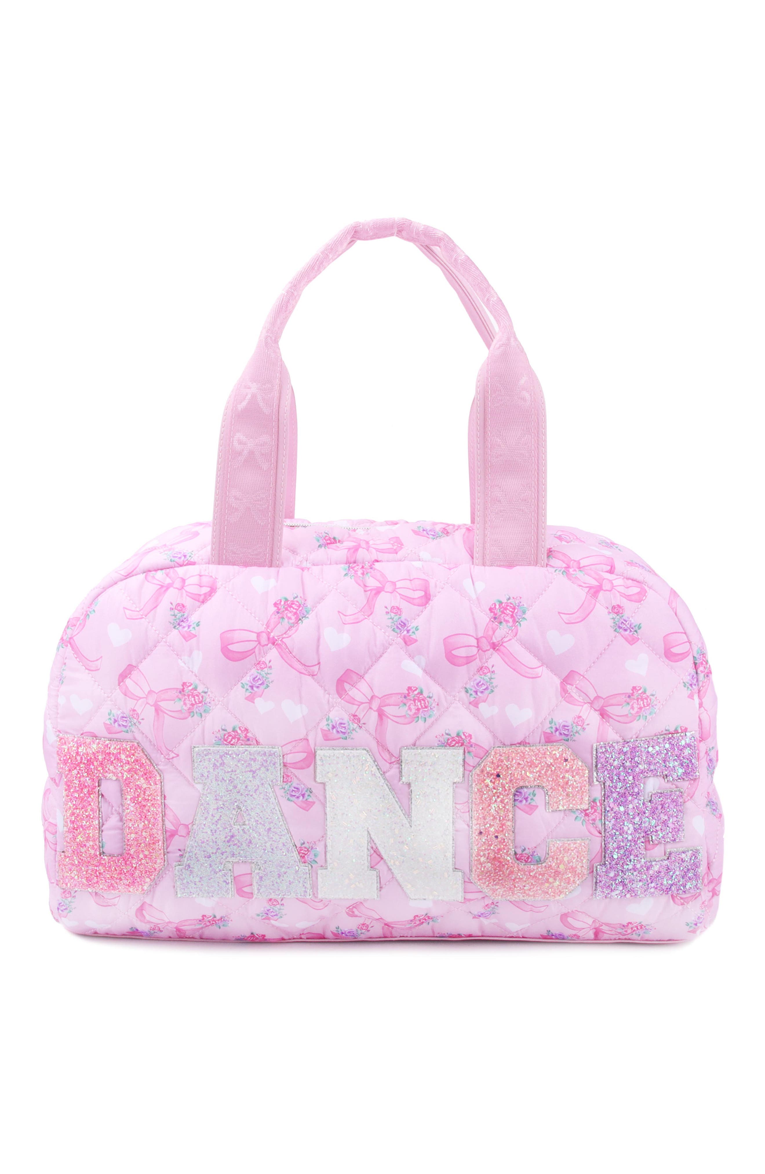 OMG Accessories Kids' Dance Bow Quilted Medium Duffle Bag