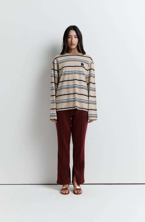 Romy the Brand Varsity Long Sleeve Tee in Tan Stripe  product