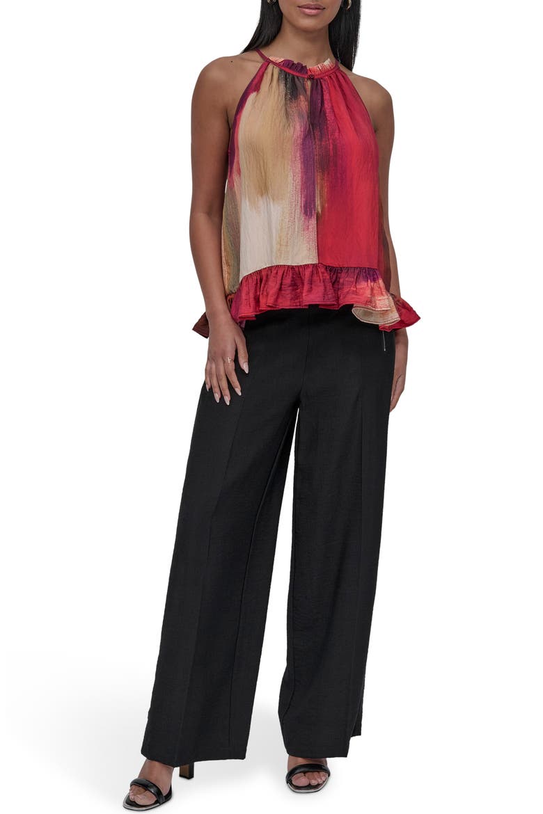 Abstract Print Textured Sleeveless Top, Alternate, color, JUNE BRUSH