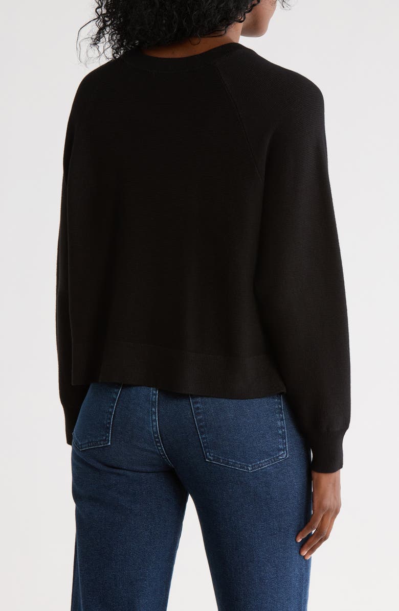 Adrianna Papell Dolman Lace-Up Sweater, Alternate, color, Black