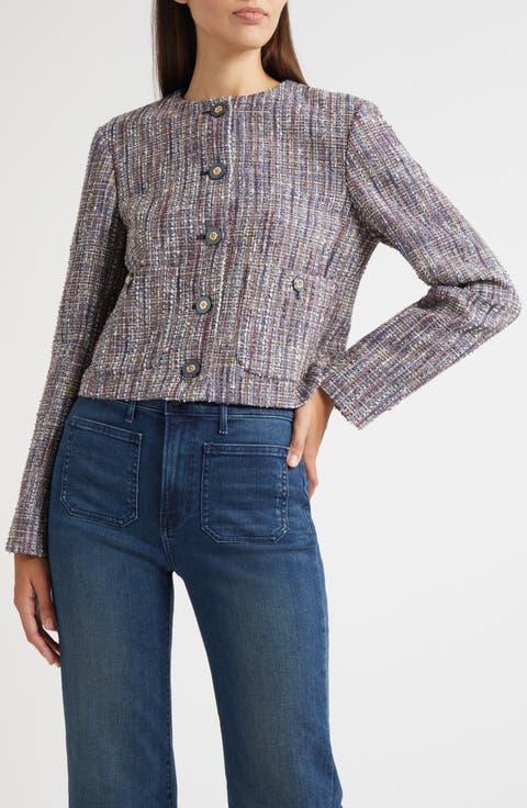 Andrea Cotton Blend Tweed Jacket