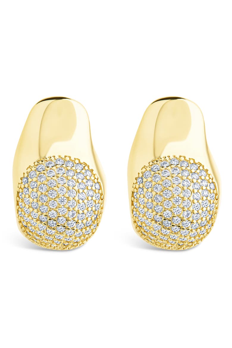 Wesley Pavé Cubic Zirconia Statement Hoop Earrings, Alternate, color, GOLD