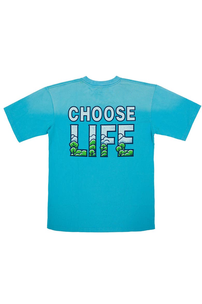 Heaven Can Wait Cotton Graphic T-Shirt, Alternate, color, BLUE