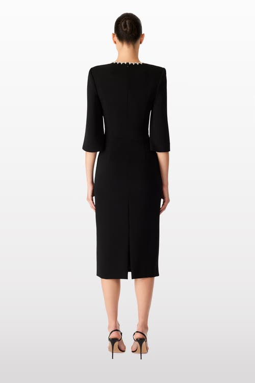 Jenny Packham Grace Midi Dress In Black