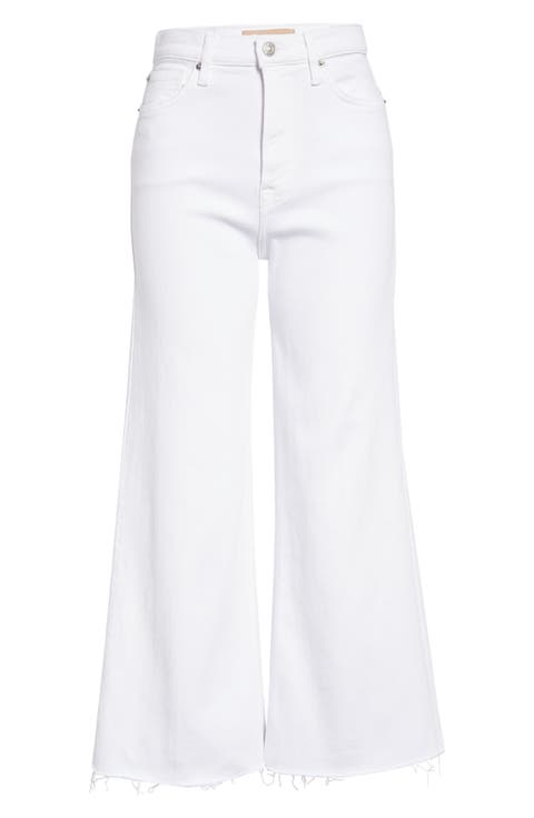 Raw Hem Ultra High Waist Crop Flare Jeans (Soleil)