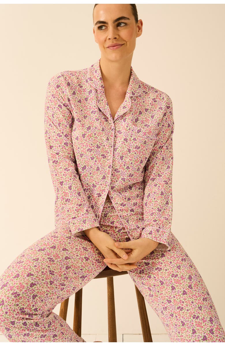 Stripe & Stare Long Pyjama Set, Main, color, Lavender Haze Floral