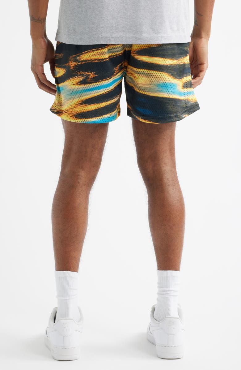 OVERTIME Splash Mesh Shorts, Alternate, color, Yellow