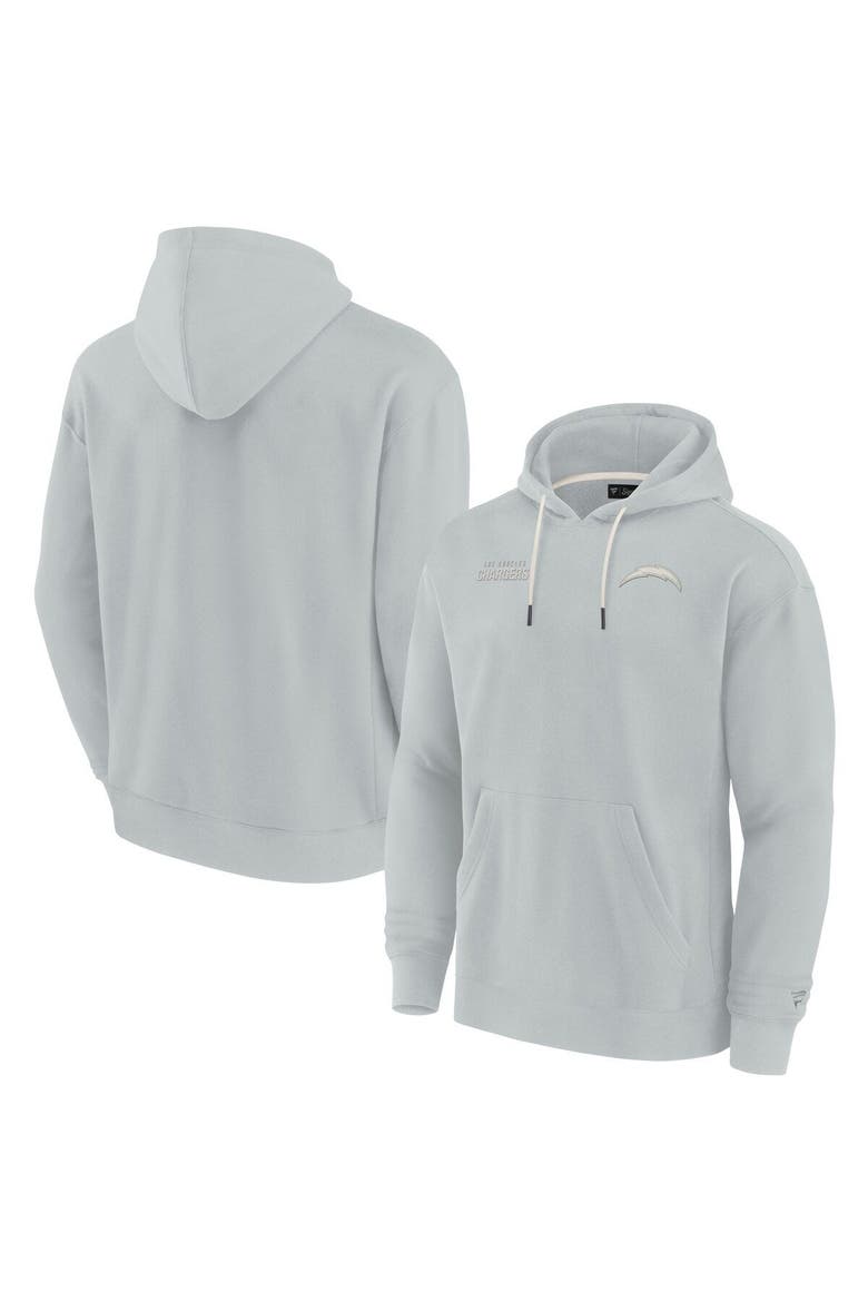 Unisex Fanatics Signature Gray Los Angeles Chargers Elements Super Soft Fleece Pullover Hoodie, Main, color, Gray