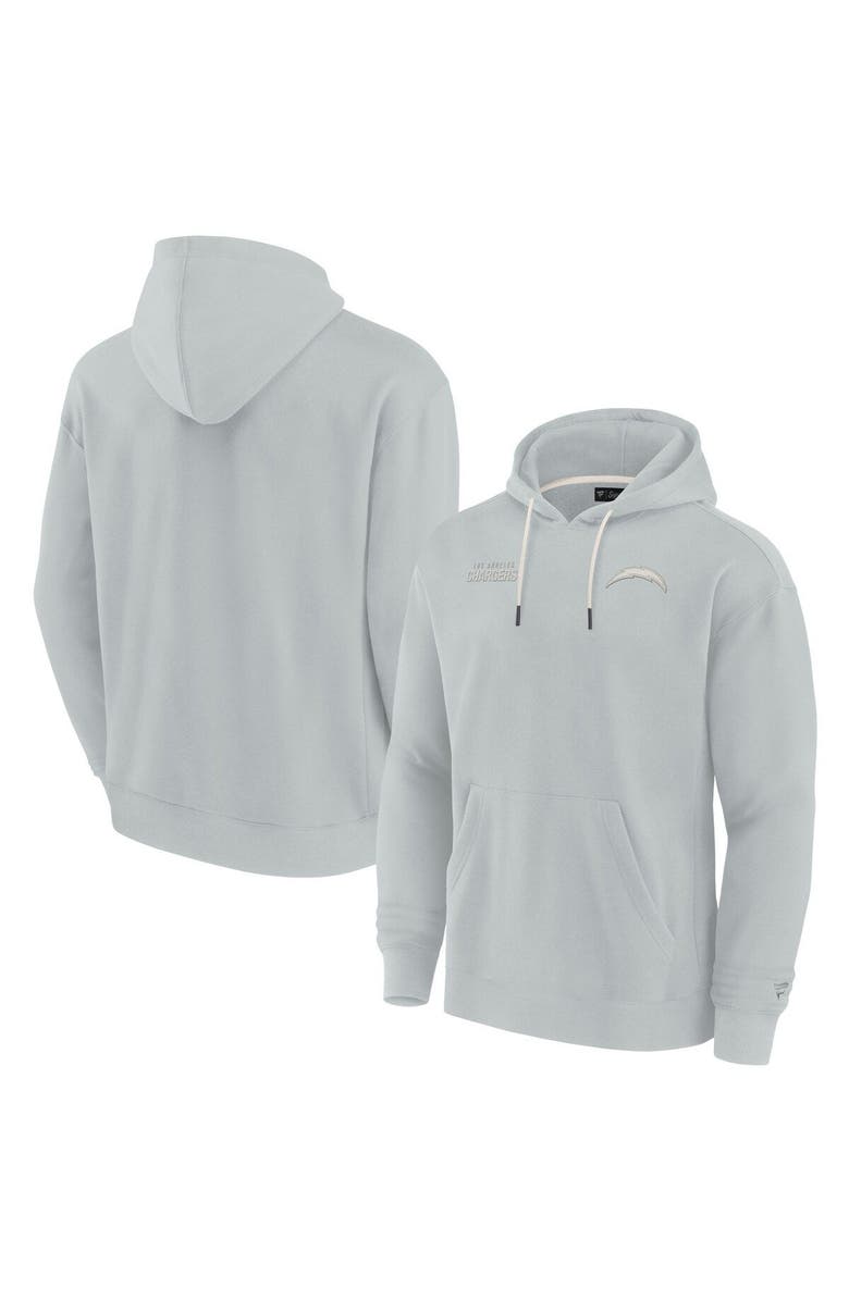 Fanatics Signature Unisex Fanatics Signature Gray Los Angeles Chargers Elements Super Soft Fleece Pullover Hoodie, Main, color, Gray