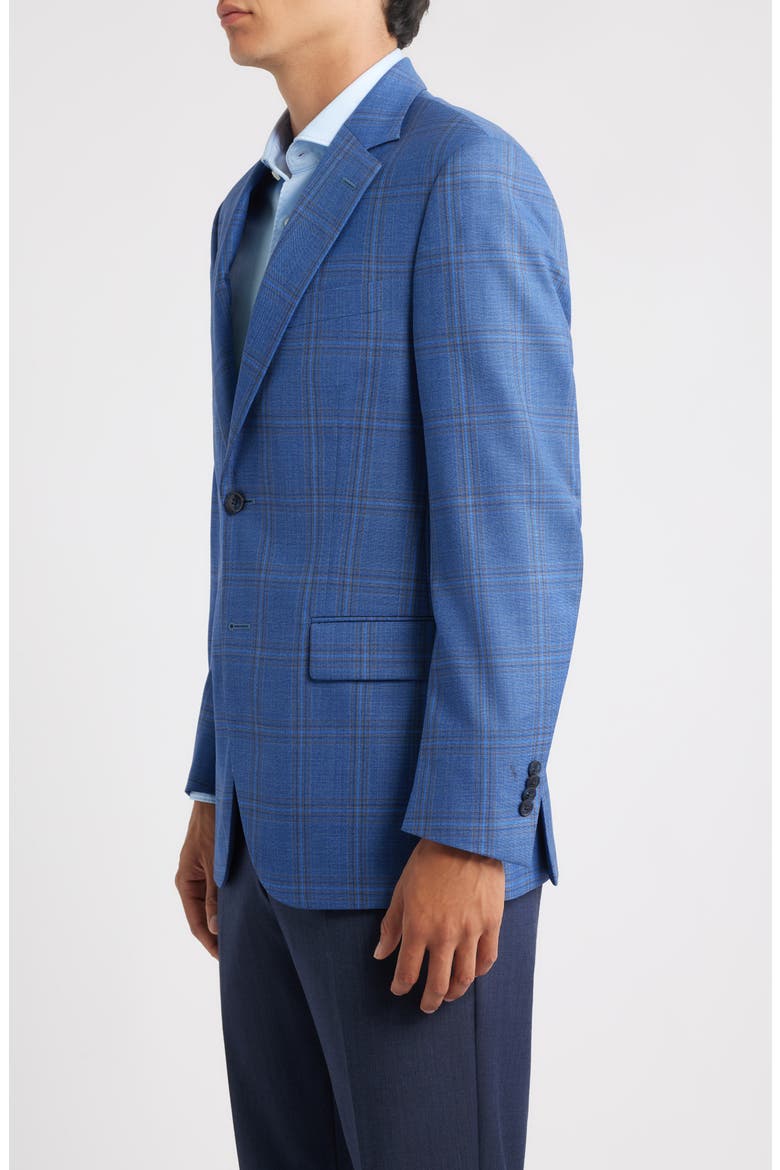 Flynn Classic Fit Blue Plaid Wool Sport Coat, Alternate, color, MEDIUM BLUE