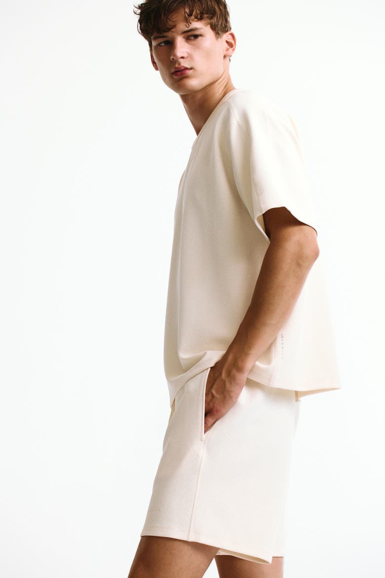 Regular-fit Waffled Sports Shorts With Drymove, Alternate, color, Natural white