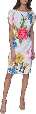 KARL LAGERFELD PARIS Printed Scuba Sheath Dress