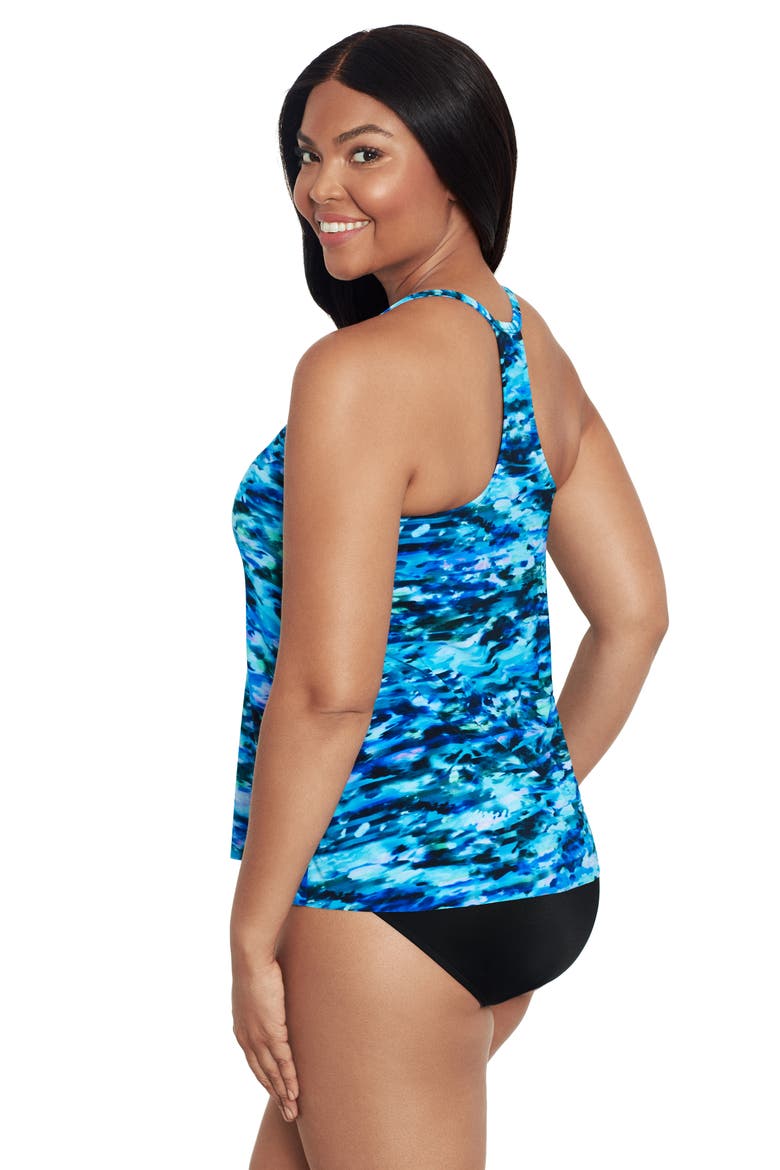 Bili Racerback Tankini Swimsuit Top, Alternate, color, Ocean Dream