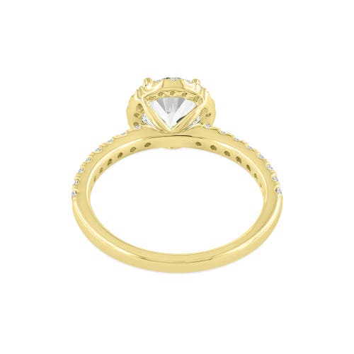 Luvmyjewelry 14k Yellow Gold Round Cut Lab Grown Diamond Halo Engagement Ring In 14k Yellow Gold