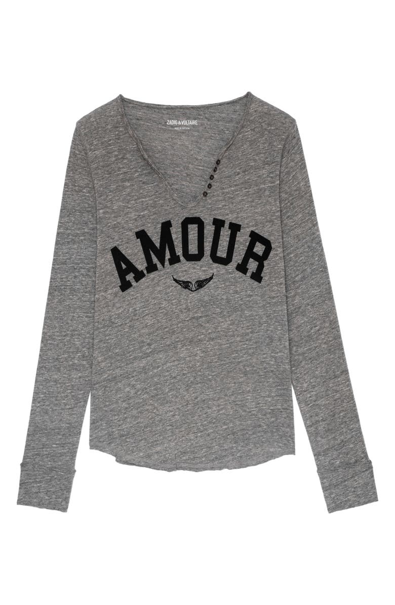 Zadig & Voltaire Overydye Long Sleeve Graphic Cotton Tee, Alternate, color,