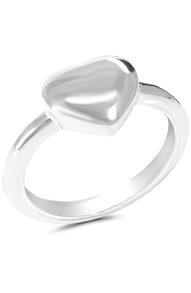 DEVATA Puffy Heart Ring in Sterling Silver, Alternate, color, Silver