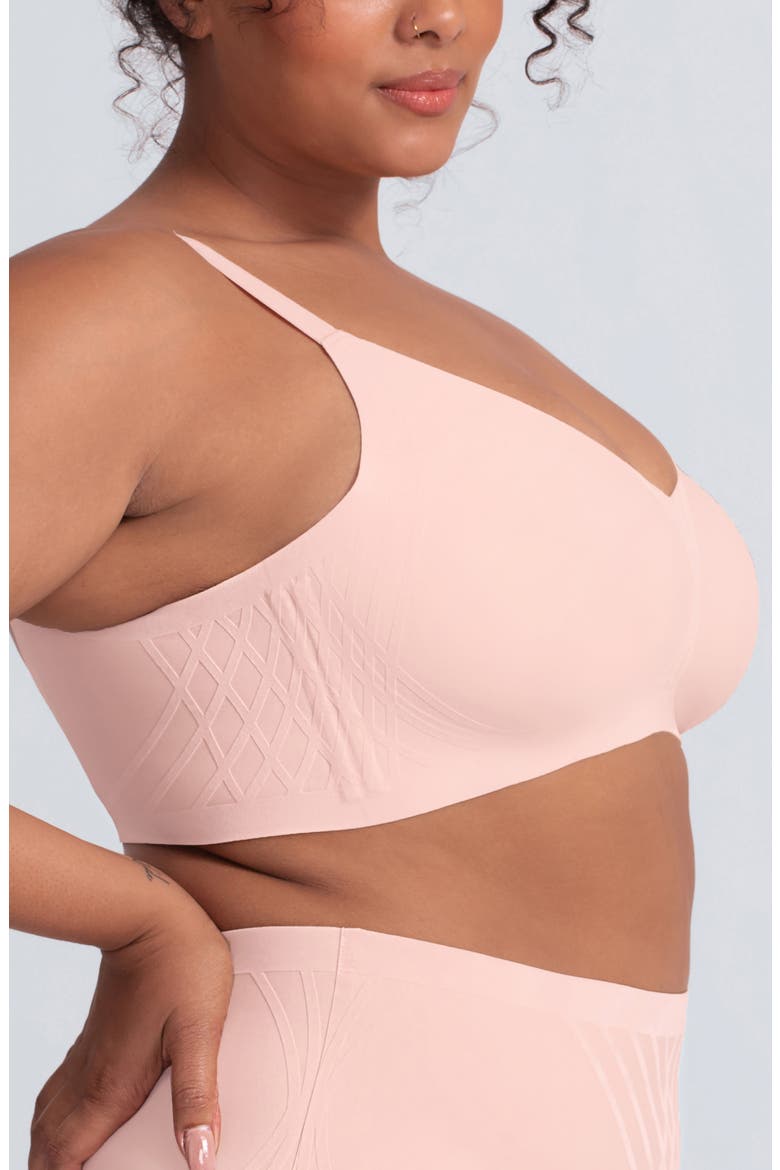 Silhouette Wireless Bra, Alternate, color, PETAL