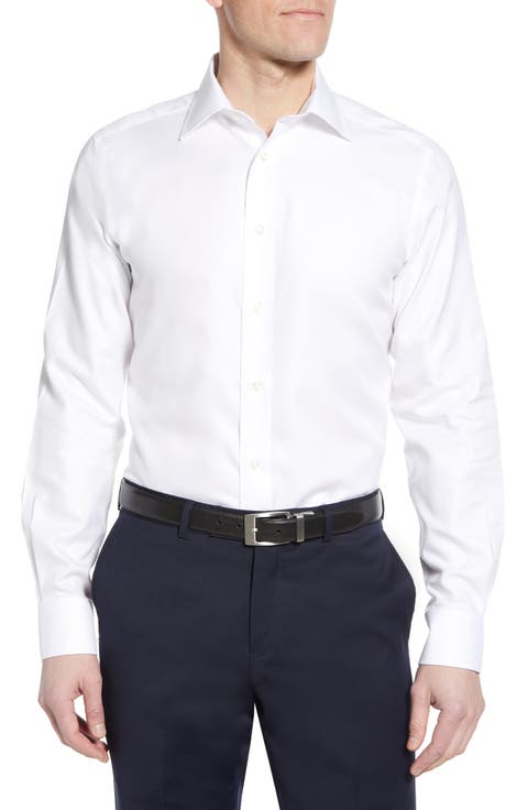 Luxury Non-Iron Trim Fit Solid Dress Shirt