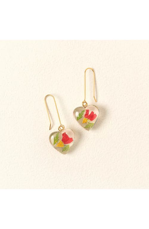 Belart Birth Month Flower Heart Earrings In Yellow