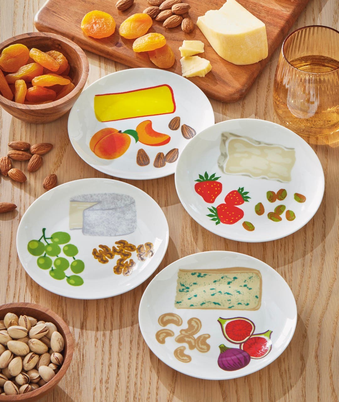 tag Fromage Appetizer Plates Set of 4 Multi Bone China 6x6 in | Nordstrom