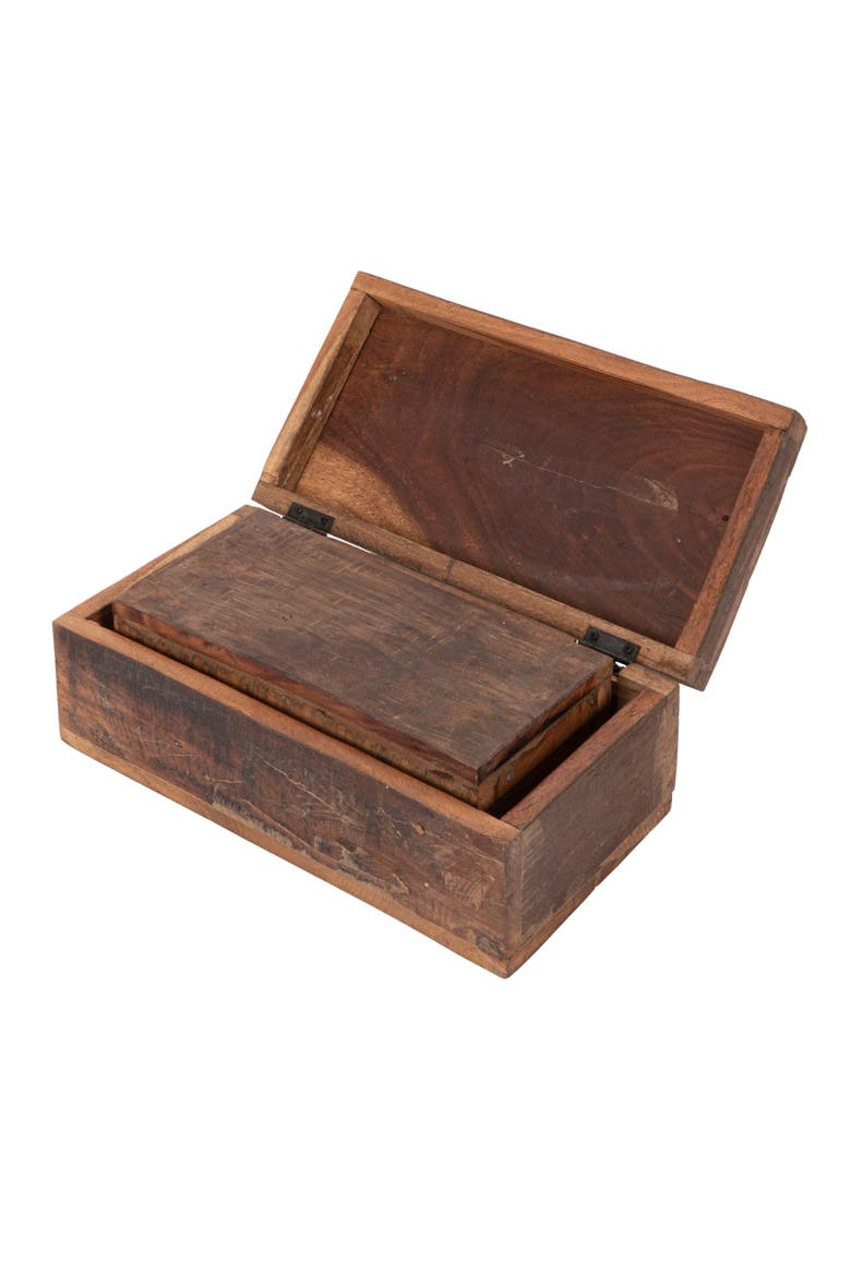 Reclaimed Vintage Wood Boxes, Set of 3 Sizes, Natural, Alternate, color, Natural