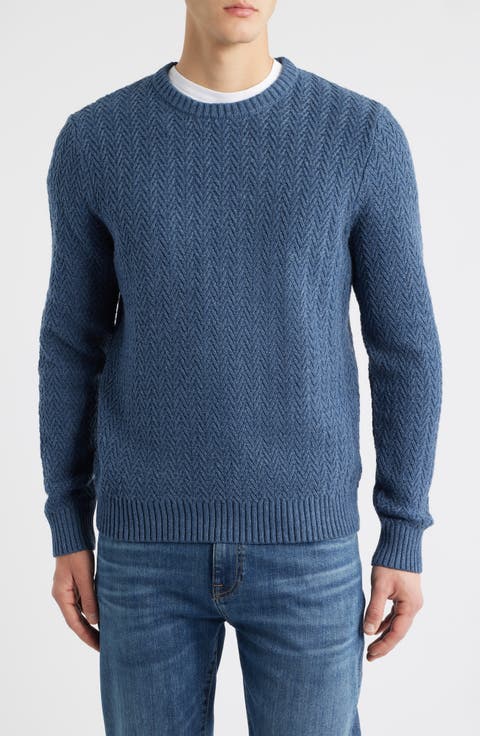 Ayr Herringbone Stitch Cotton & Wool Blend Sweater