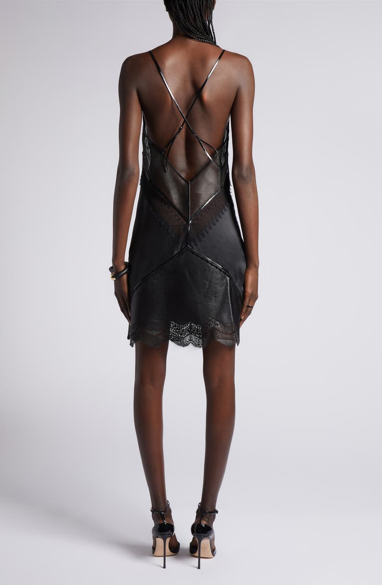 TOM FORD Enverse Satin Lace Slipdress, Alternate, color, Black