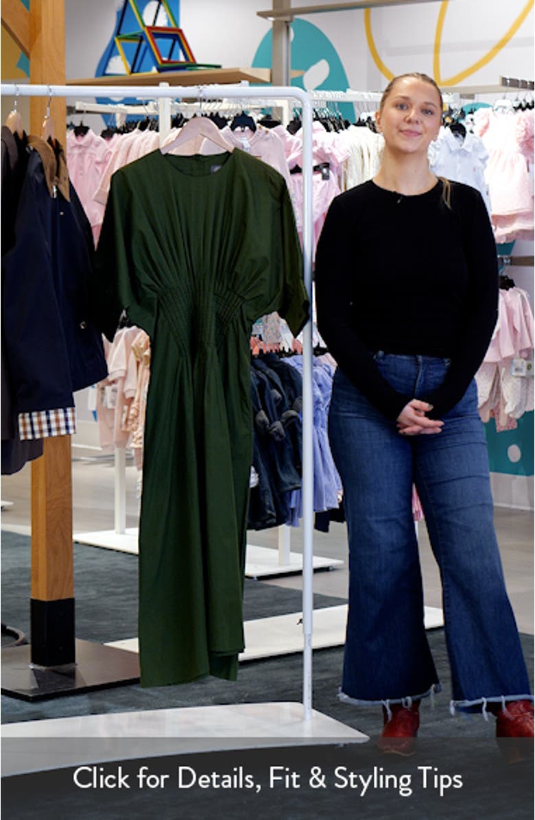 Pleat Detail Cotton Poplin Dress, sales video thumbnail