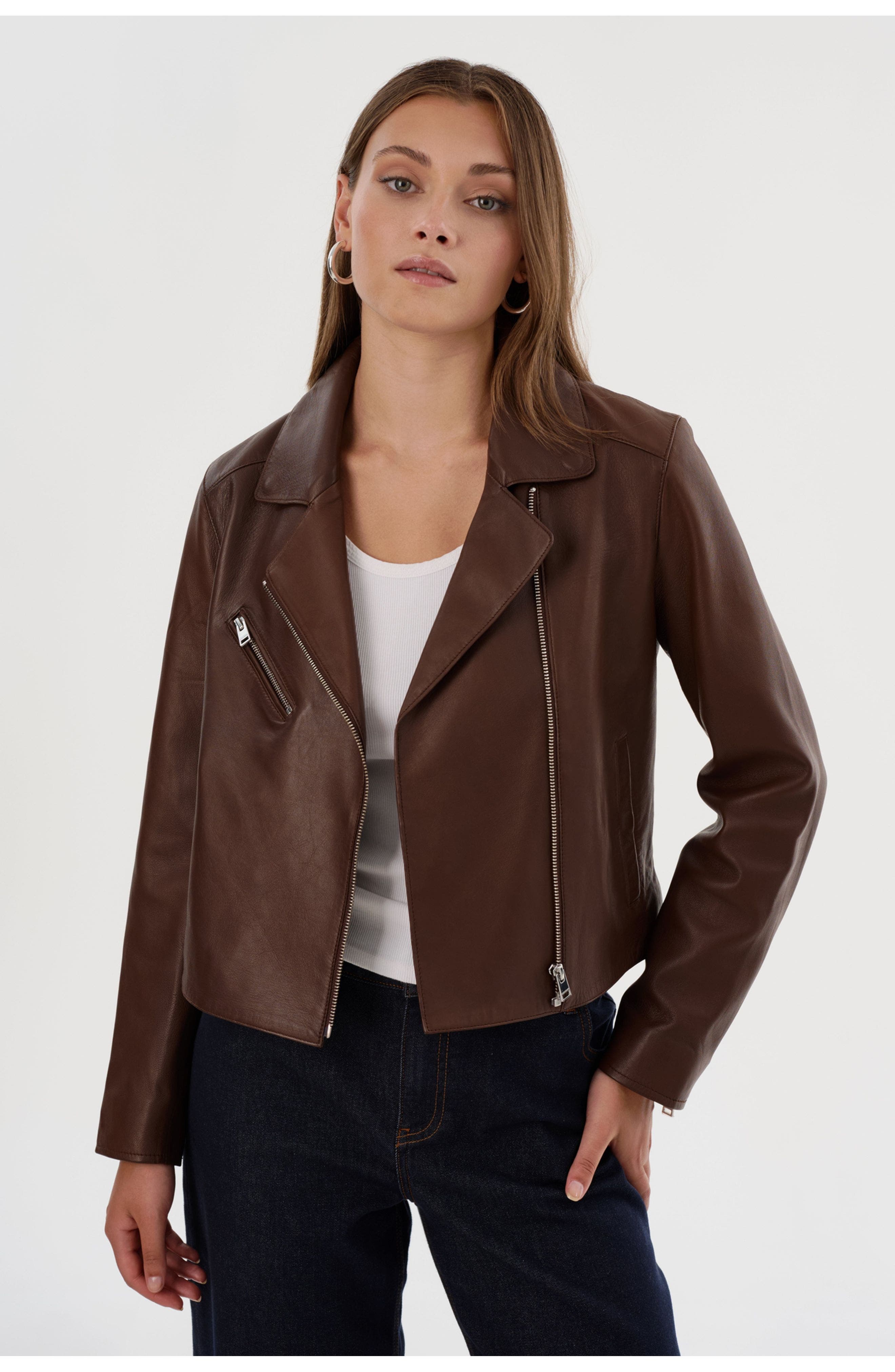 VALERIA | Leather Biker Jacket - image 3