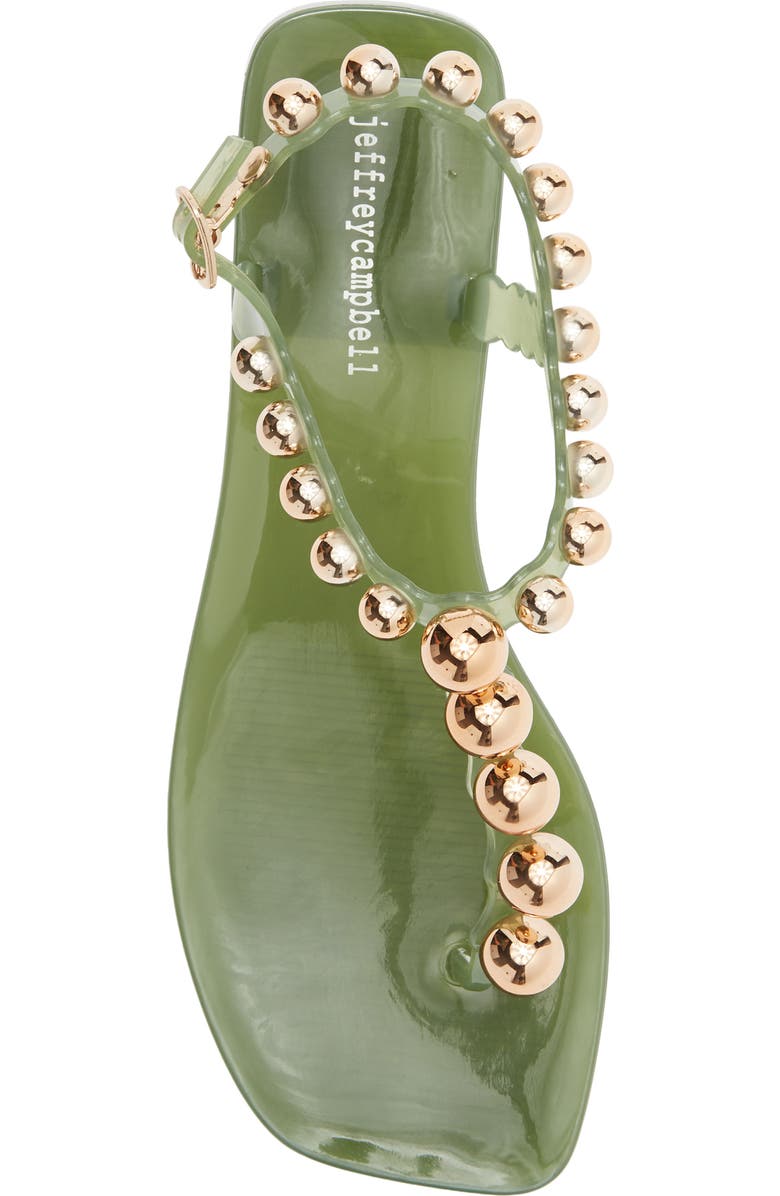 Jeffrey Campbell Plated Embellished Sandal, Alternate, color, Green Gold