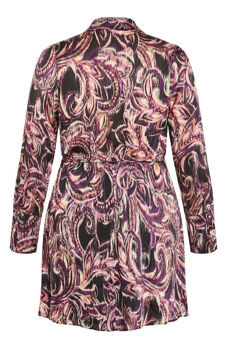 City Chic Maelynn Paisley Print Long Sleeve Wrap Dress, Alternate, color, Paisley