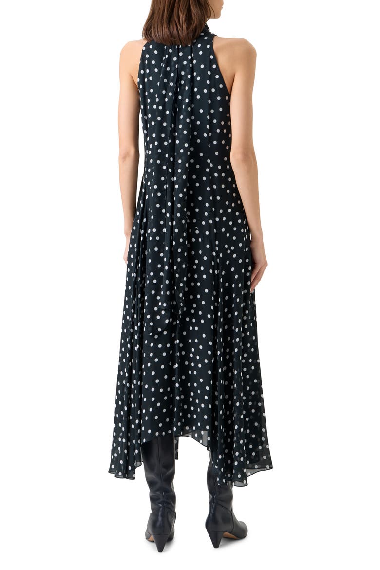 Polka Dot Georgette Dress, Alternate, color, BLACK-CREAM