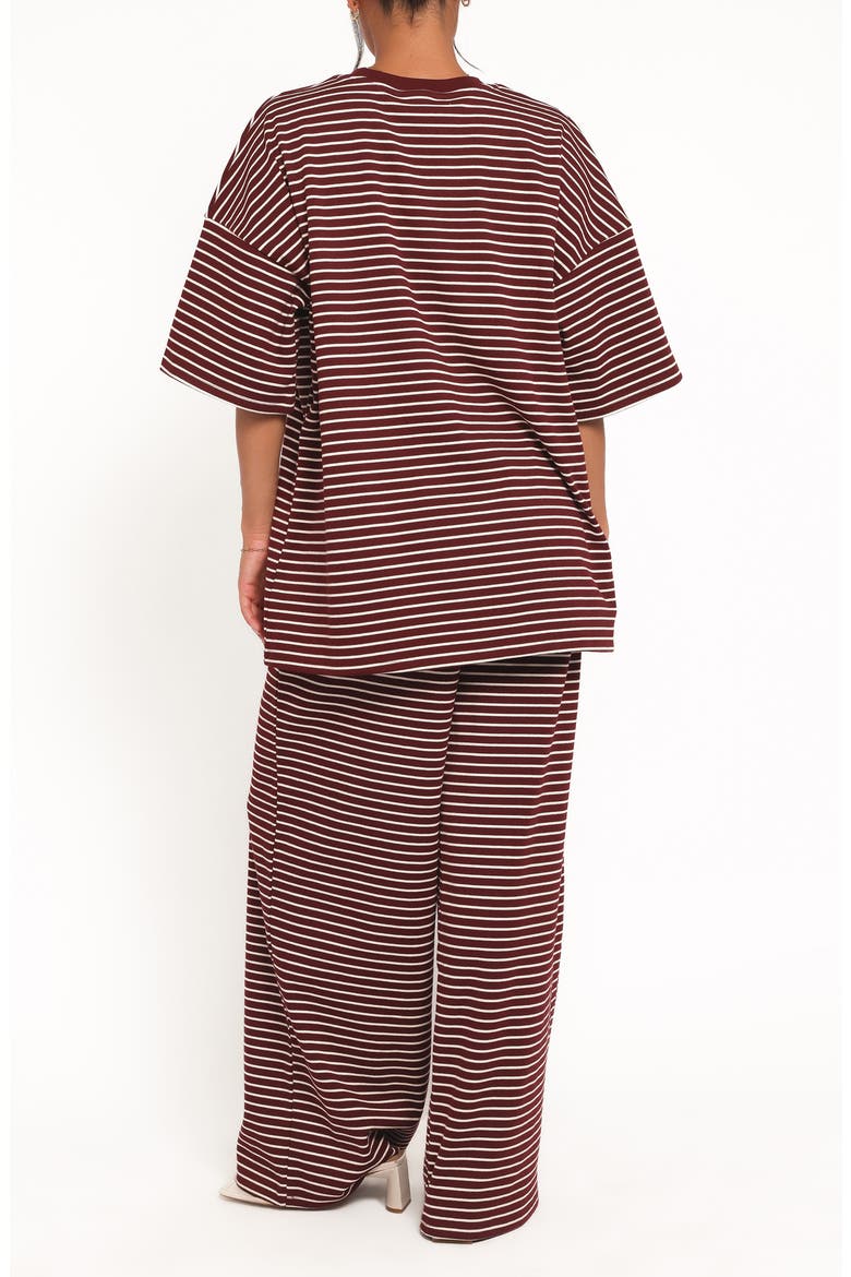 Wilda Stripe Wide Leg Pants, Alternate, color, BURGUNDY CREAM STRIPE