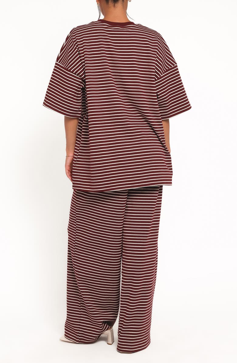Petal & Pup Wilda Stripe Wide Leg Pants, Alternate, color, Burgundy Cream Stripe