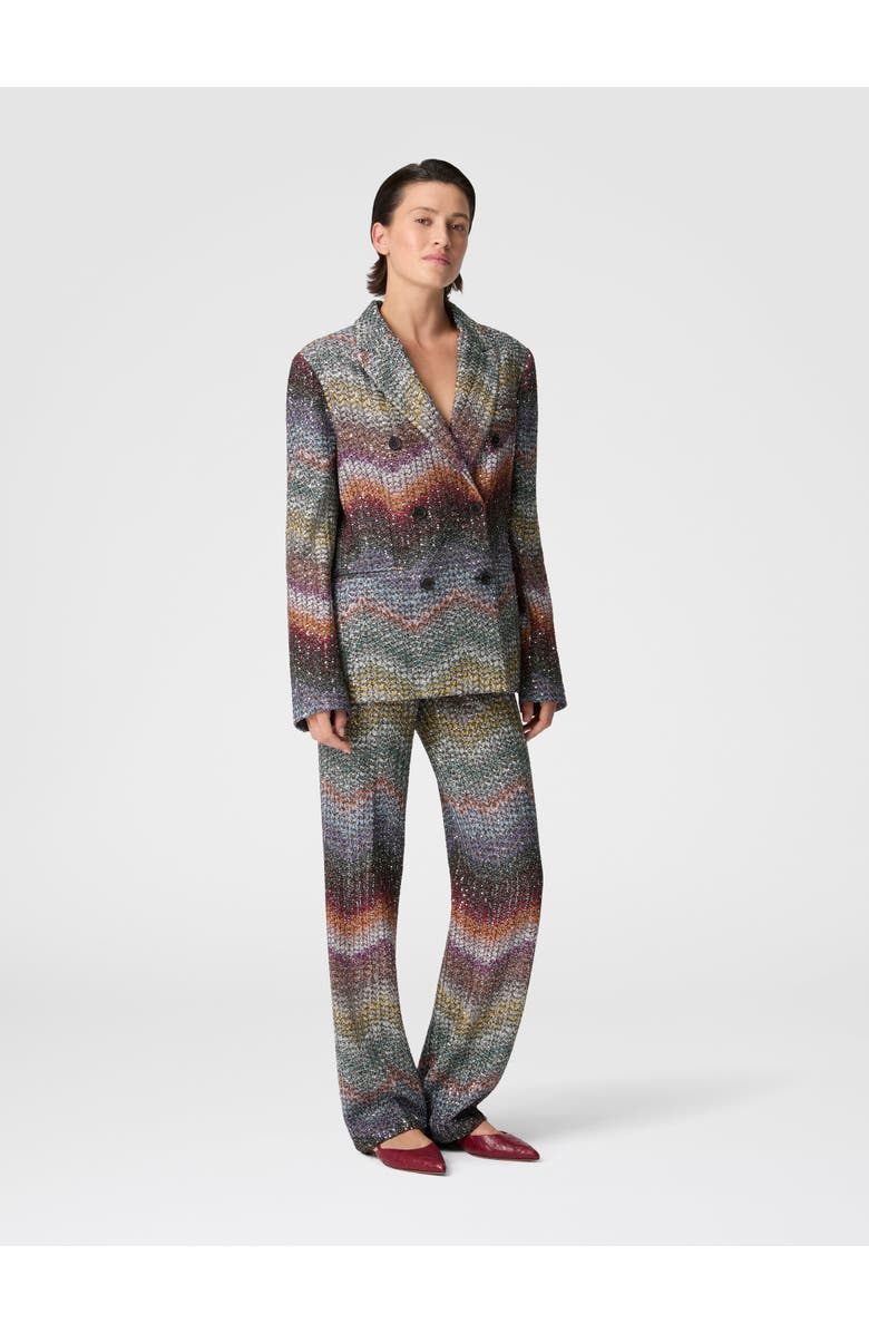 Missoni Double-breasted Viscose Lamé Blazer With Sequins, Alternate, color, Multicoloured