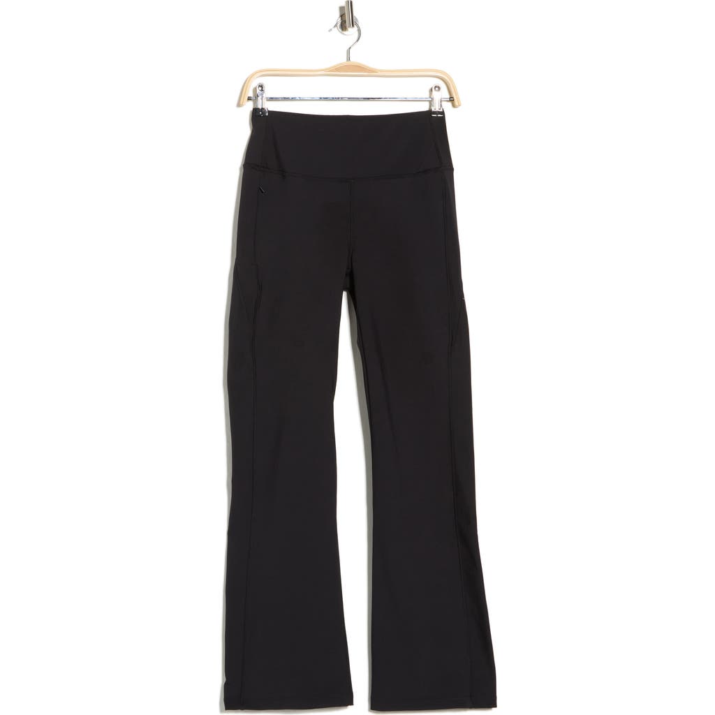 Layer 8 Polar Flow Zip Pocket Flare Leggings In Black
