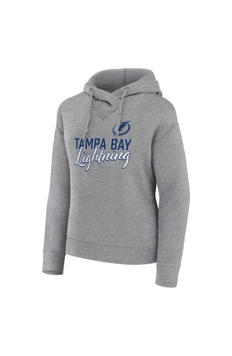 FANATICS Women's Fanatics Heather Gray Tampa Bay Lightning Script Favorite Pullover Hoodie, Alternate, color, Heather Gray