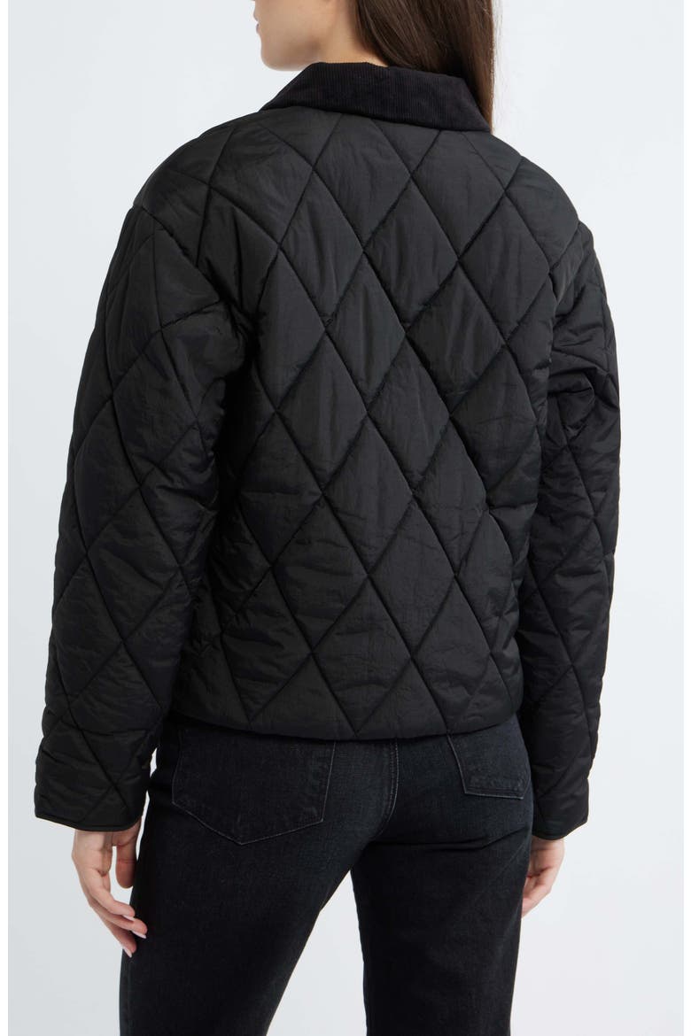 Quilted Crop Jacket, Alternate, color, BLACK