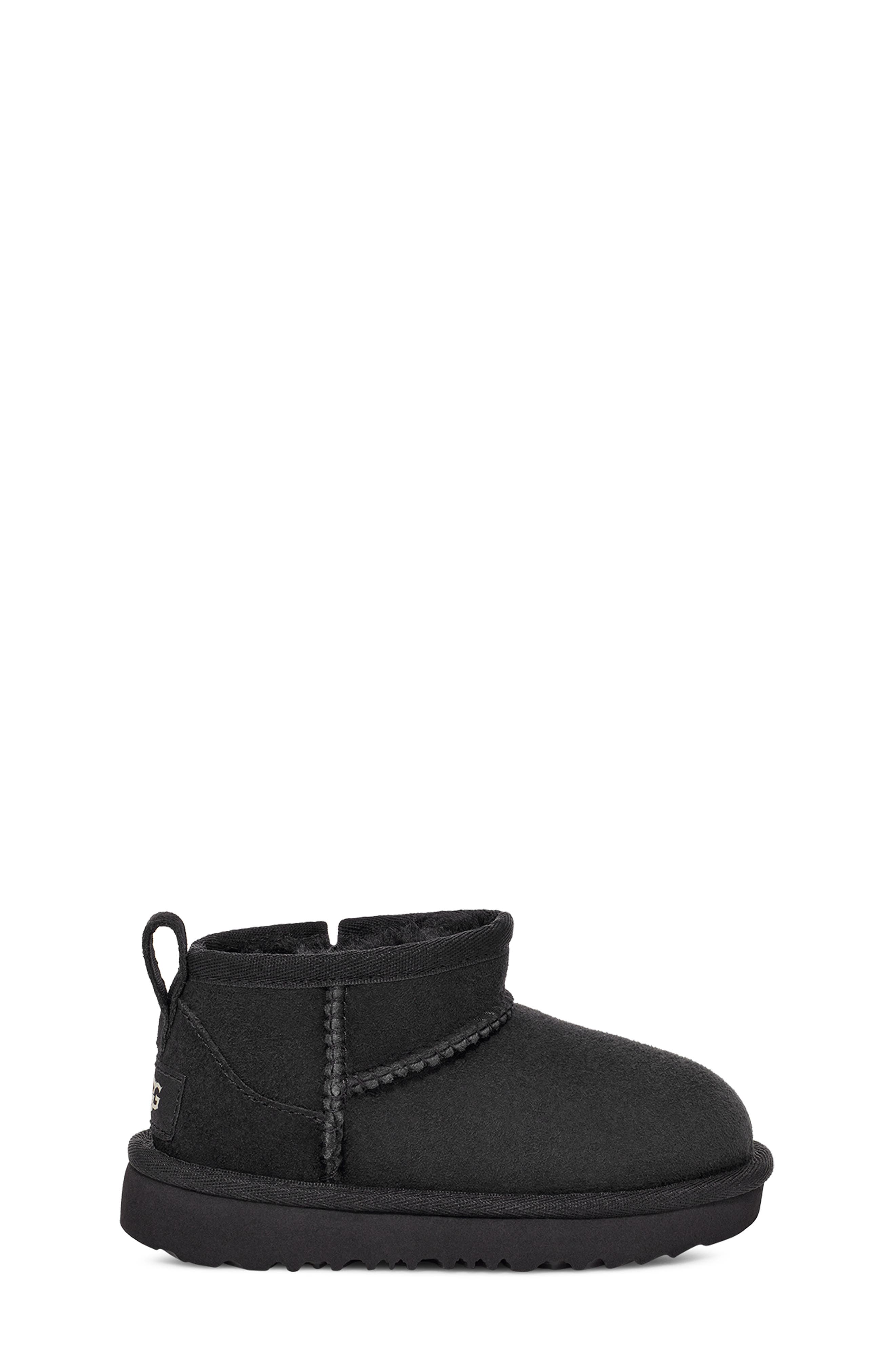UGG<sup>®</sup> Kids' Classic Ultra Mini Water Resistant Boot, Alternate, color, Black