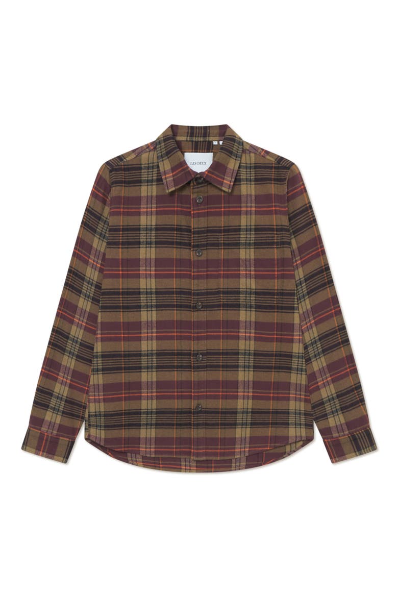 Lennon Check Overshirt, Alternate, color, FUDGE