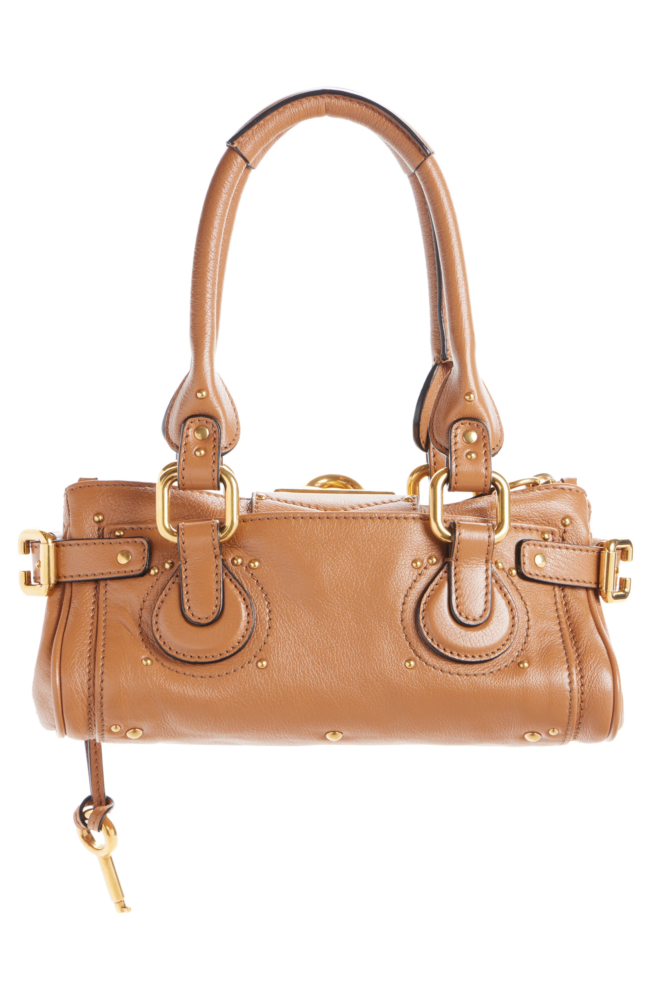 Chloé Small Paddington Leather Satchel, Alternate, color, Mustang Brown
