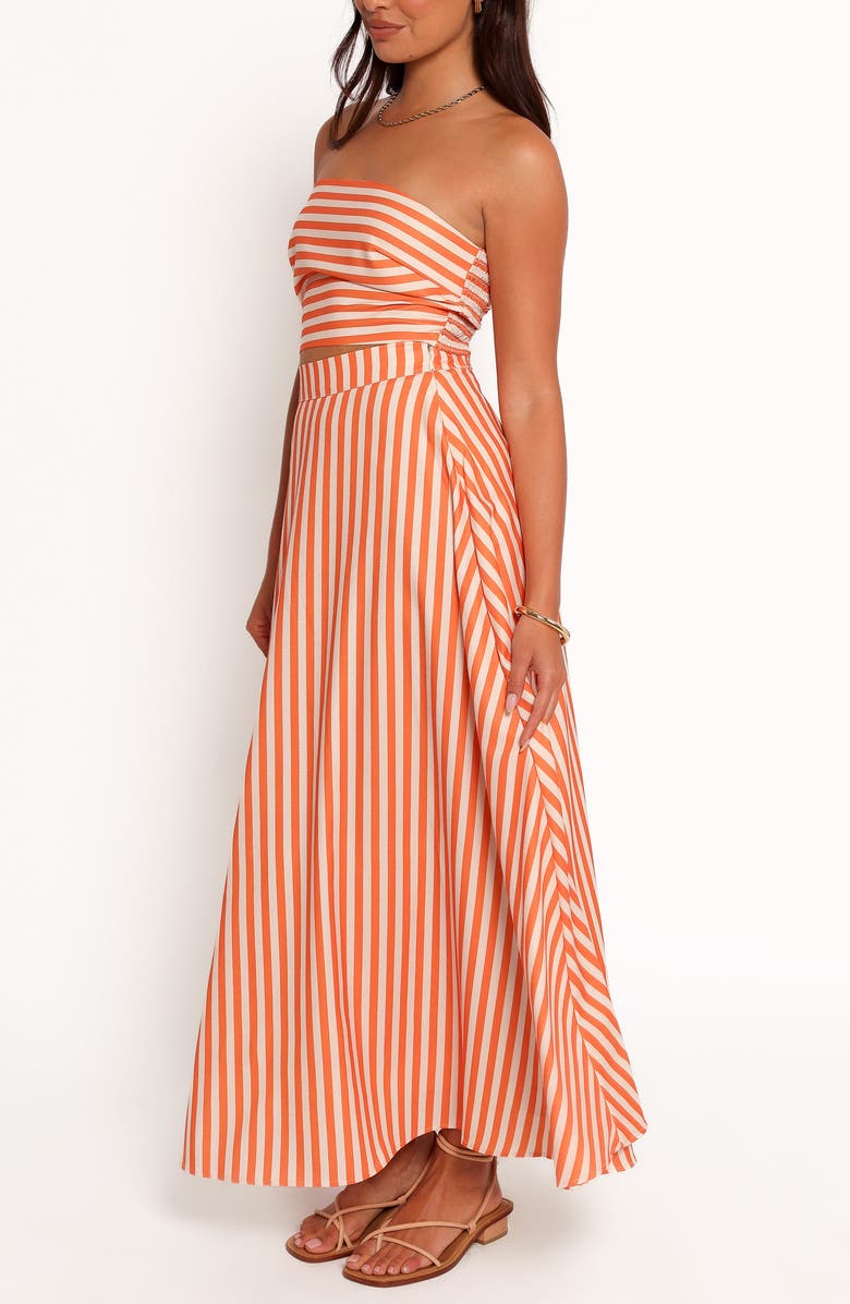 Petal & Pup Serafina Stripe Crop Top & Maxi Skirt Set, Alternate, color, Orange Beige Stripe