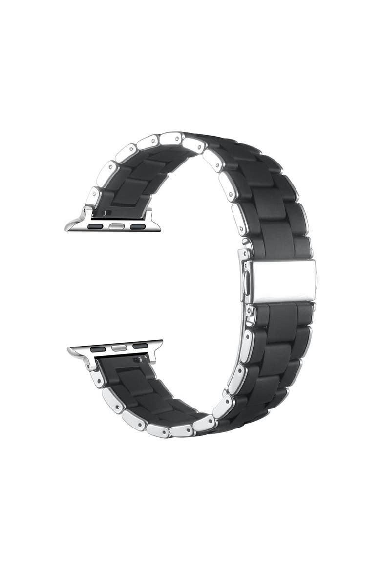 Orla Silicone and Steel Band for Apple Watch, Alternate, color, Black