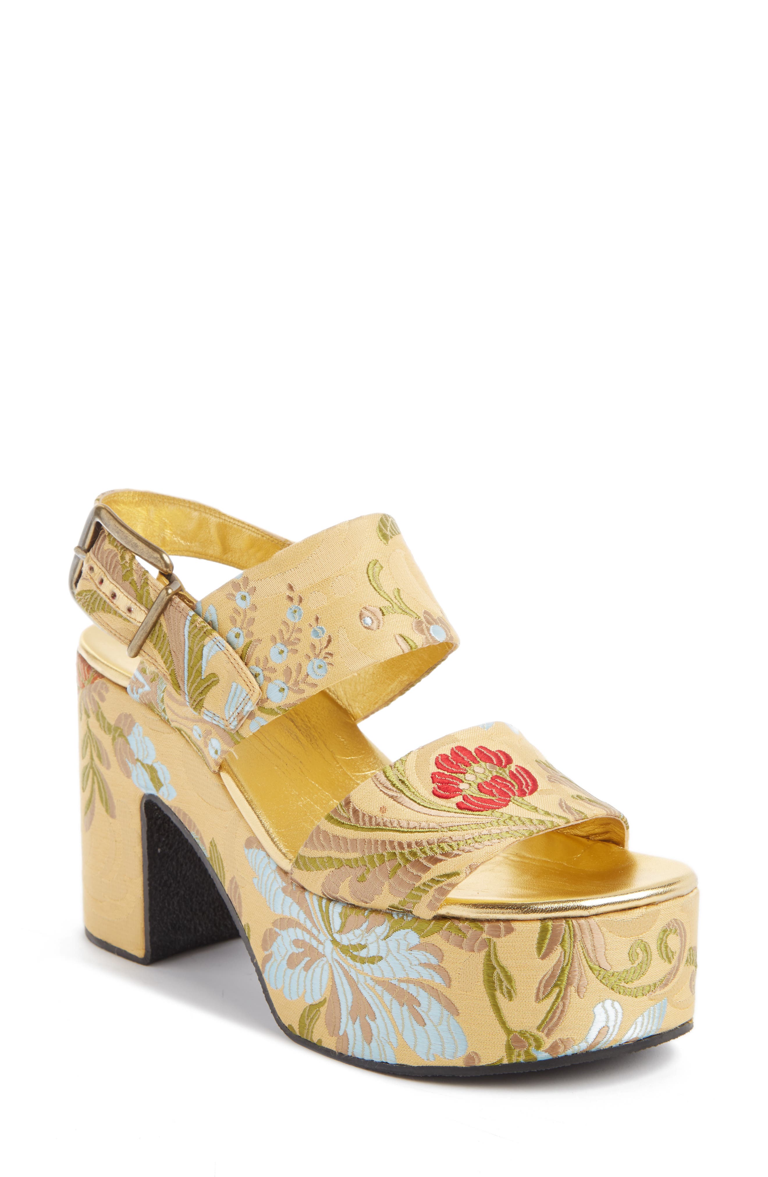 Dries Van Noten Platform Jacquard Sandal, Main, color, 