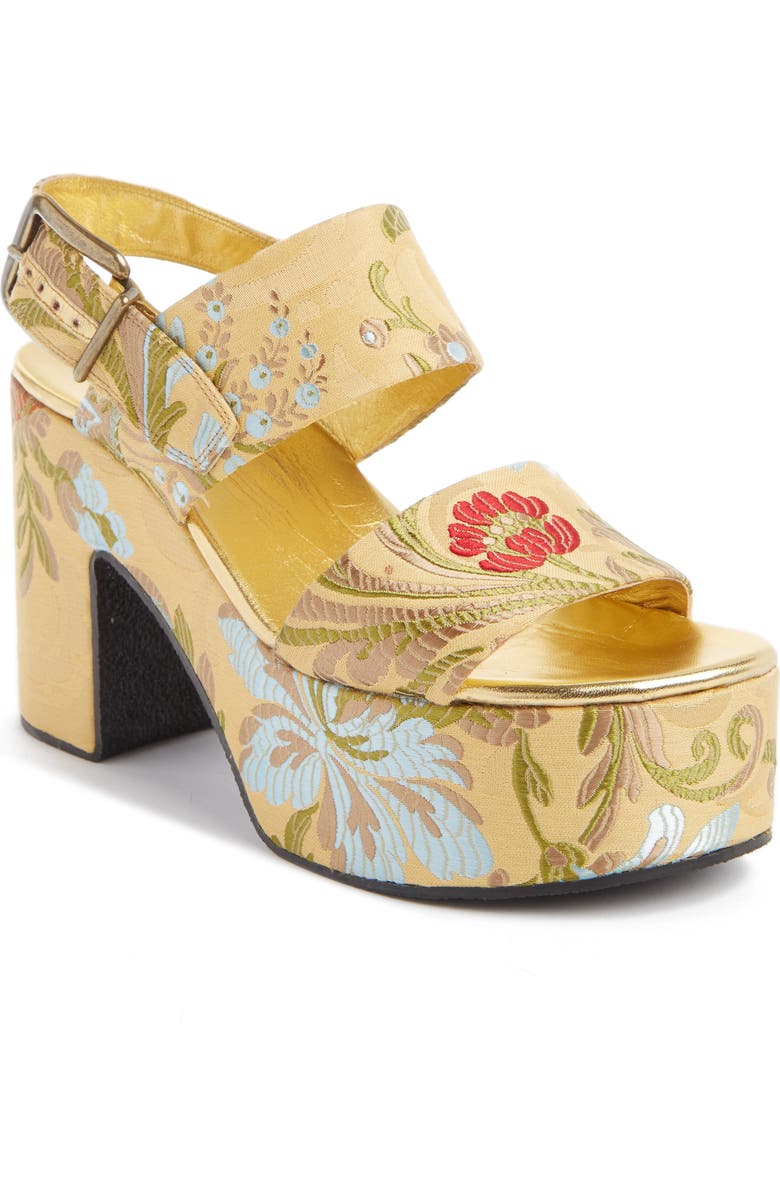 Dries Van Noten Platform Jacquard Sandal, Main, color,